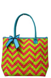 Small Quilted Tote Bag-CC-302/FUS/LIME-T